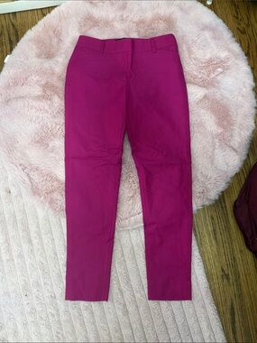 White House Black Market Magenta Cropped Slim Ankle Pants